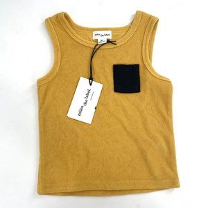Miles The Label Terry‎ Cloth Tank Top Yellow Pocket Size 2 Toddler Boy Unisex